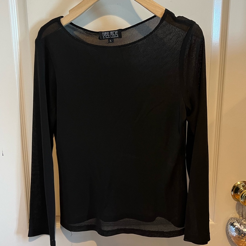 Isabel Ardee black sheer boatneck top